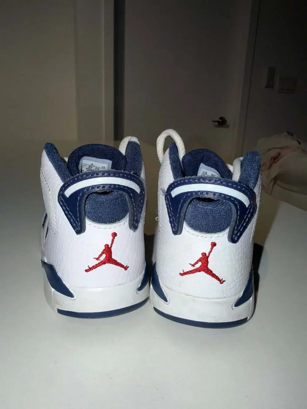 Jordan 6 Rings TD 'Black White Red' Basketball Shoes Size 7C